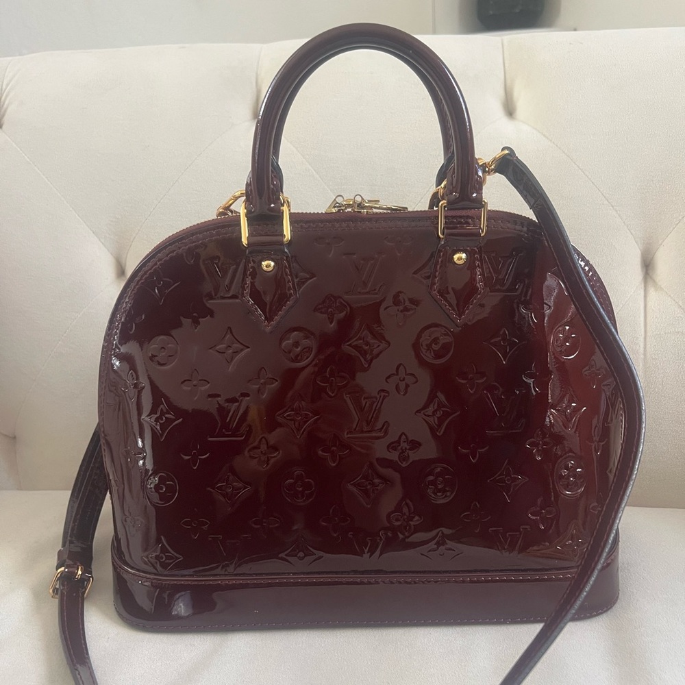 Louis Vuitton Burgundy Vernis  Alma PM Bag - Picture 4 of 5